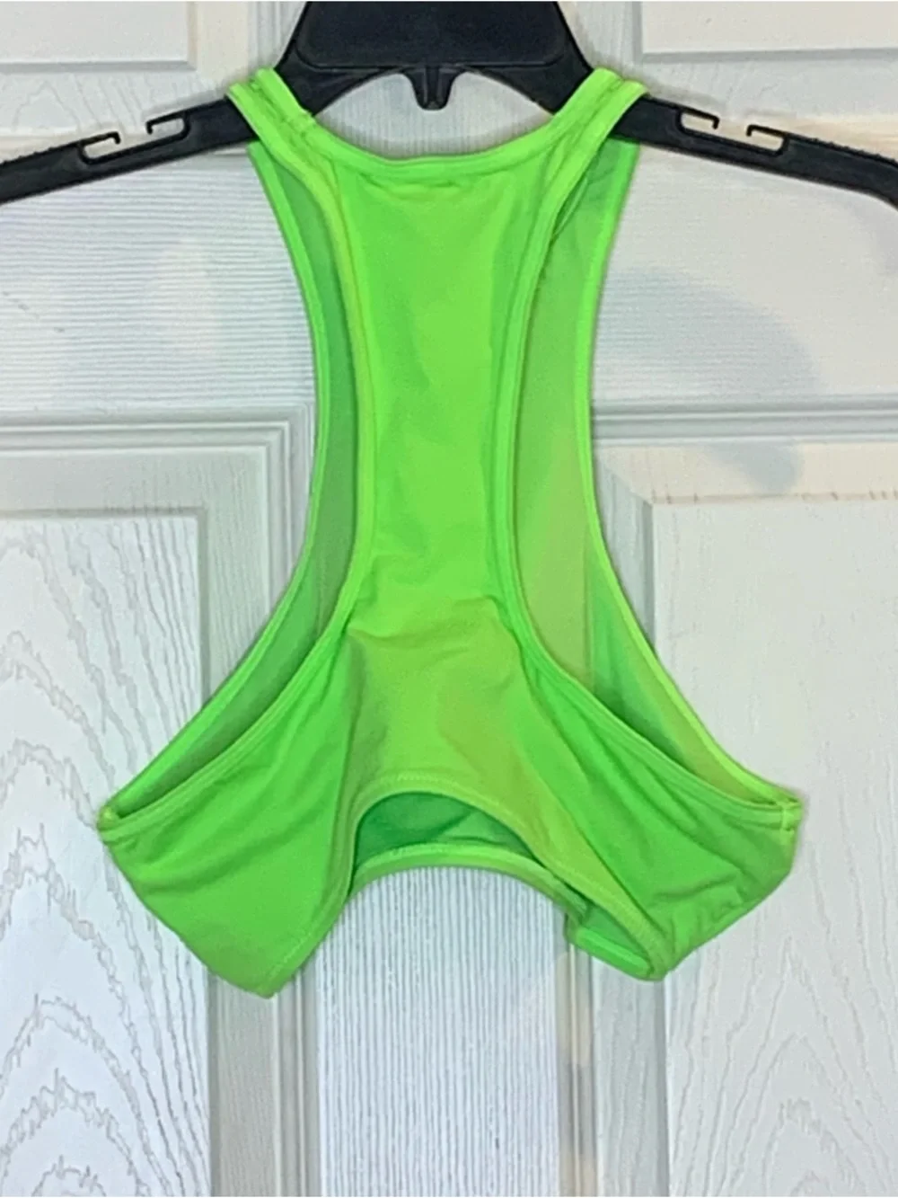 SKIMS Signature Swim High Neck Racer Top Size Large Neon Green